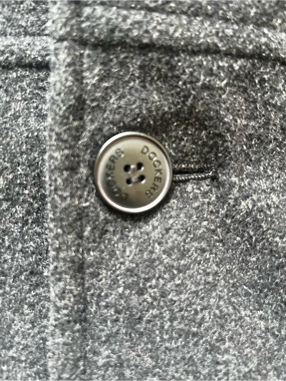 Wool-Blend Black Men’s Button Front Coat - Picture 3 of 4